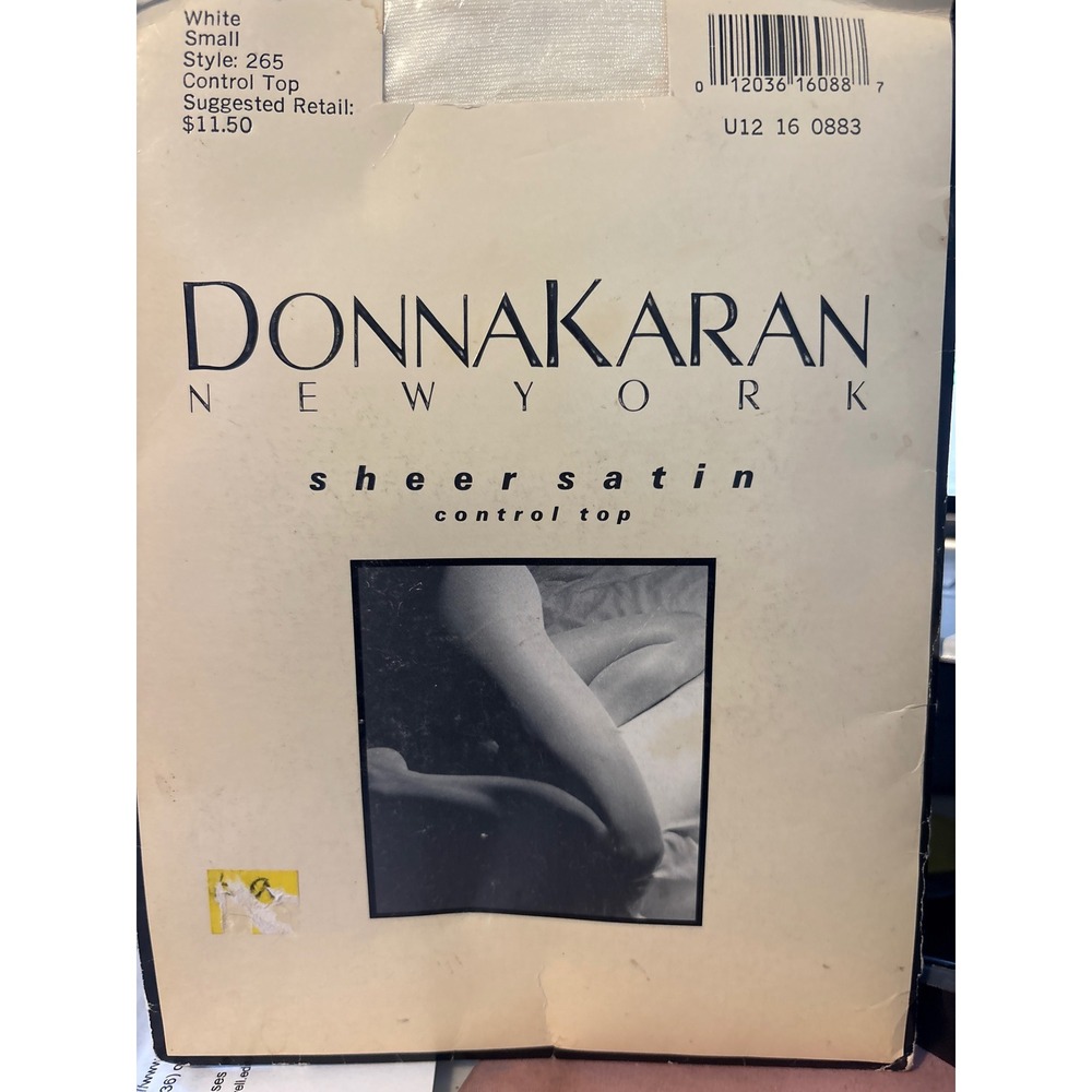 Donna Karan Sheer‎ Satin Control Top Pantyhose Womens Small White Style 265 NEW